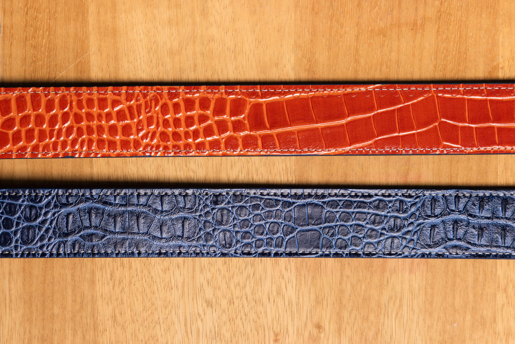 Ceinture Trophée Croco Bleu et Orange