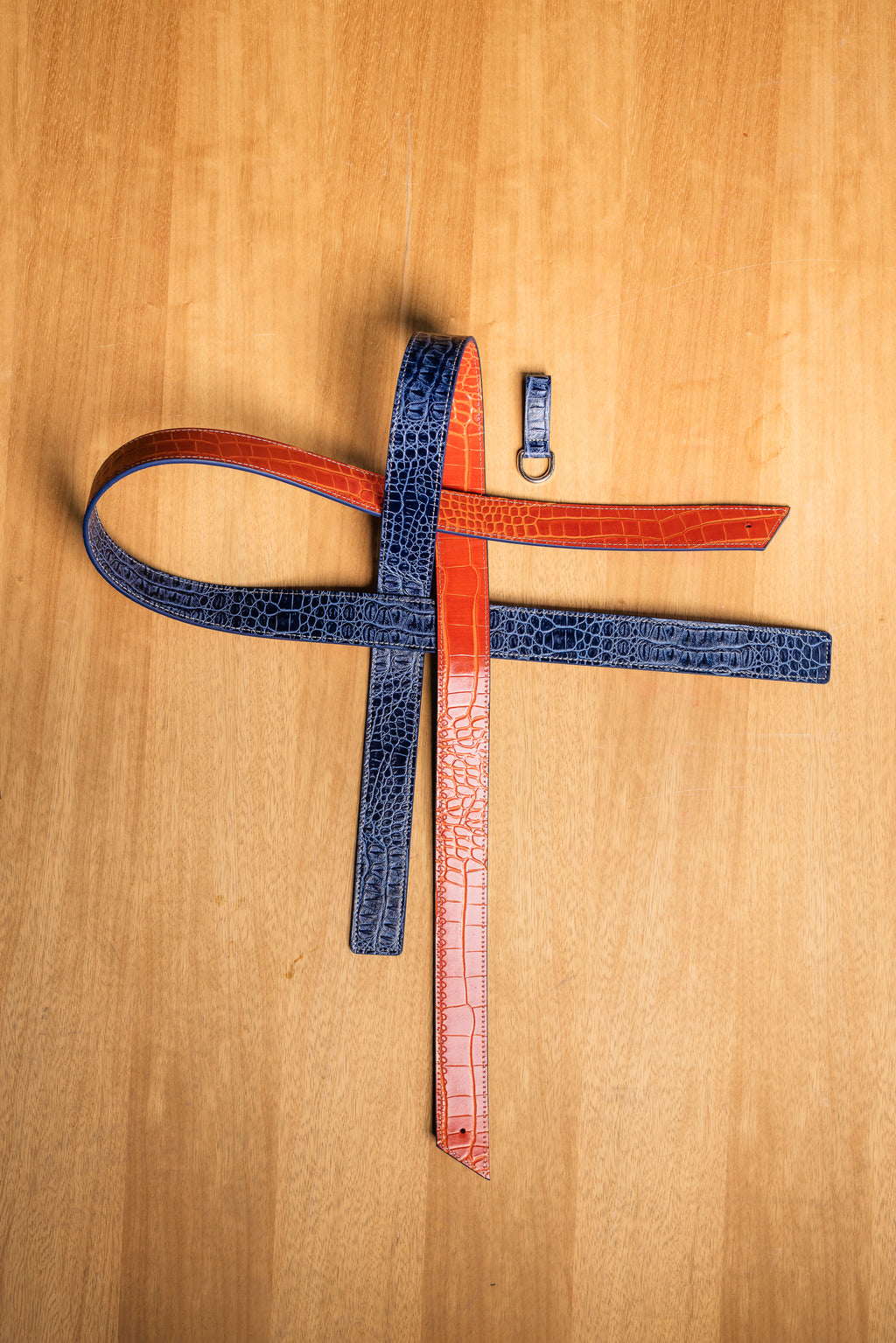 Ceinture Trophée Croco Bleu et Orange