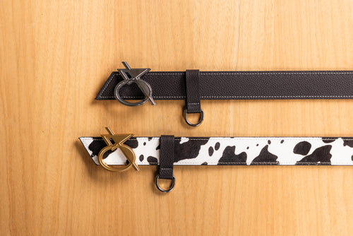 Ceinture Trophée Vache et Noir Litchi
