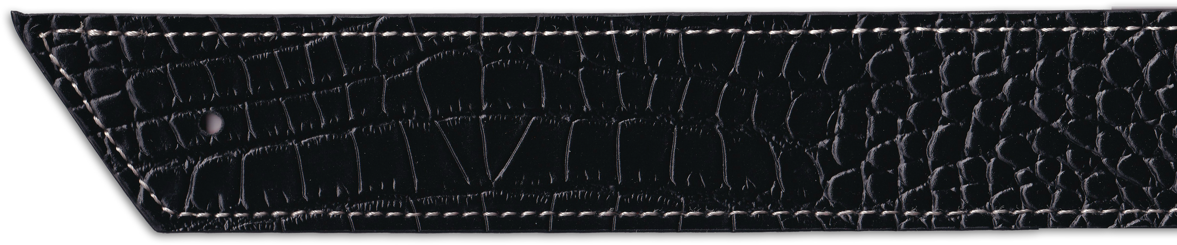 Ceinture Trophée Croco Noir et Rose