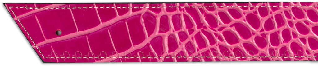 Ceinture Trophée Croco Noir et Rose